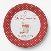 彼女はさくらんぼオントップ紙プレート ペーパープレート (正面)