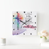 彼女はささやいた。私は嵐だ。 スクエア壁時計 (ホーム)