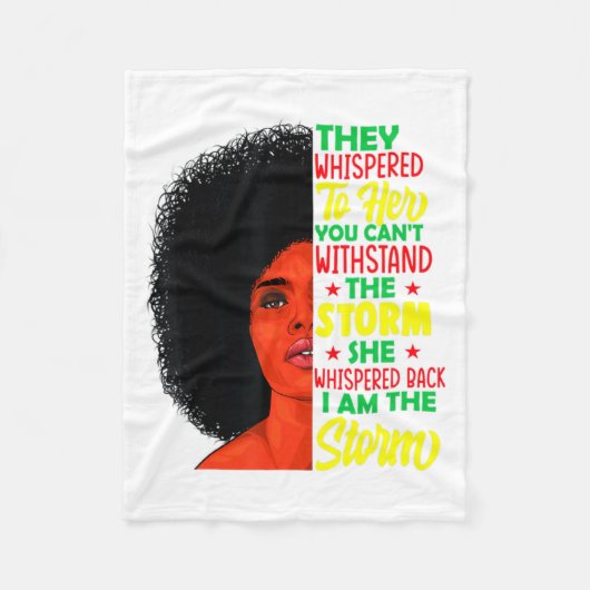 彼女はささやき返した 私は嵐 Black History Month フリースブランケット (正面)
