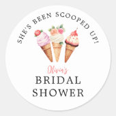 『彼女はすくわれた』アイスクリーム ブライダルシャワー ラウンドシール (正面)