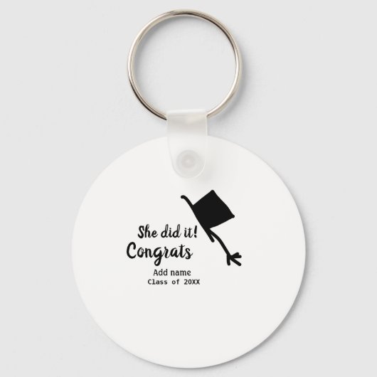彼女はそれをやったおめでとう卒業を追加の学生名ye キーホルダー (正面)