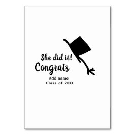 彼女はそれをやったおめでとう卒業を追加の学生名ye テーブルナンバー