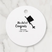 彼女はそれをやったおめでとう卒業を追加の学生名ye フェイバータグ (裏面)