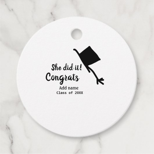彼女はそれをやったおめでとう卒業を追加の学生名ye フェイバータグ (正面)