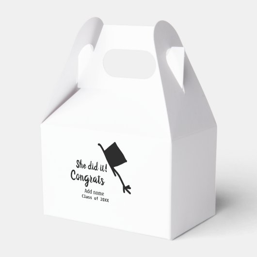 彼女はそれをやったおめでとう卒業を追加の学生名ye フェイバーボックス (正面サイド)