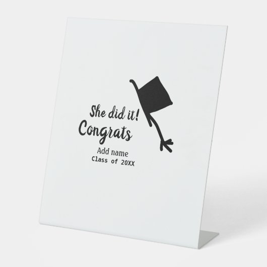彼女はそれをやったおめでとう卒業を追加の学生名ye 台座サイン (正面)