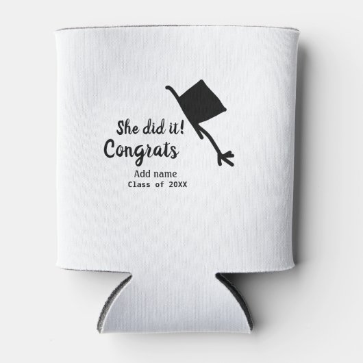 彼女はそれをやったおめでとう卒業を追加の学生名ye 缶クーラー (正面)