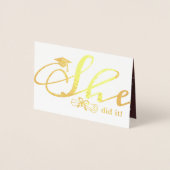 彼女はそれをやったグラードパーティの招待状1フォトフォイルカード 箔カード (正面)