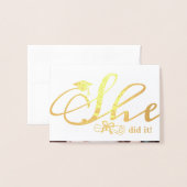 彼女はそれをやったグラードパーティの招待状1フォトフォイルカード 箔カード (封筒付き正面)