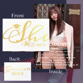 彼女はそれをやったグラードパーティの招待状1フォトフォイルカード 箔カード