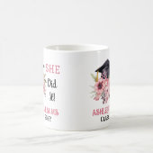 彼女はそれをやったグレードキャップとピンクの花模様 コーヒーマグカップ (中央)