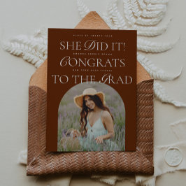 彼女はそれをやったテラコッタアーチハイブリッドフォント卒業 招待状