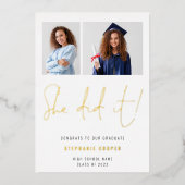 彼女はそれをやった2022年の発表2フォトフォイル 箔招待状 (正面)