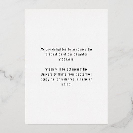 彼女はそれをやった2022年の発表2フォトフォイル 箔招待状 (裏面)