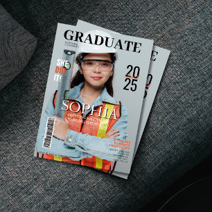 彼女はそれをエンジニアリング雑誌の写真卒業と編集 招待状