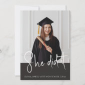 彼女はそれをタイポグラフィ写真卒業した 招待状 (正面)