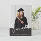 彼女はそれをタイポグラフィ写真卒業した 招待状 (スタンド正面)