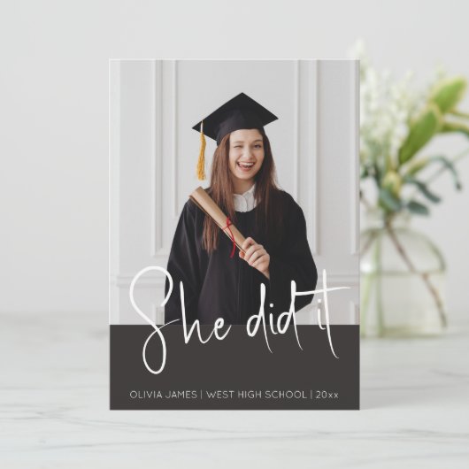 彼女はそれをタイポグラフィ写真卒業した 招待状 (スタンド正面)