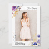 彼女はそれをワイルドフラワー金ゴールドRN卒業パーティーを獲得 招待状 (裏面)