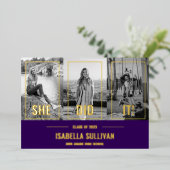 彼女はそれを写真モダングラードパーティーフォイル招待状 箔シーズンカード (立ち正面)