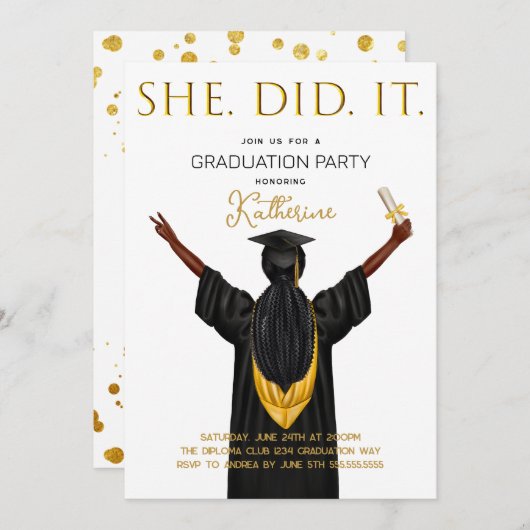 彼女はそれを卒業した 招待状 (正面/裏面)