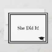 彼女はそれを卒業した 招待状 (正面)