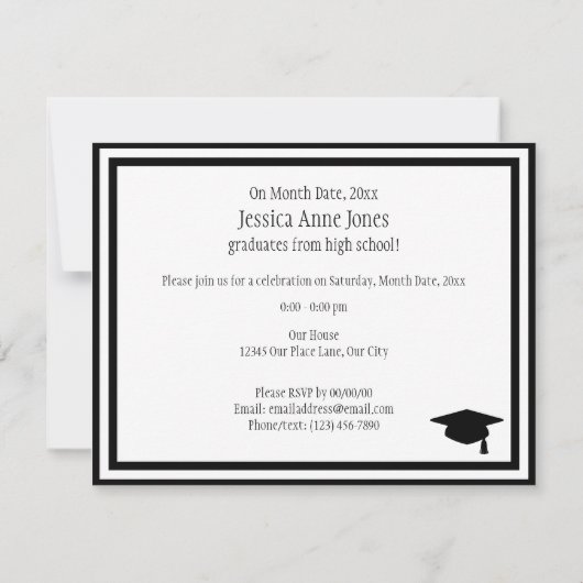 彼女はそれを卒業した 招待状 (裏面)