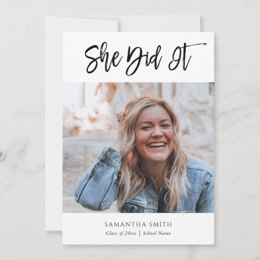 彼女はそれを書モダン道写真卒業した 招待状 (正面)