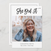 彼女はそれを書モダン道写真卒業した 招待状 (正面/裏面)