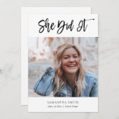 彼女はそれを書モダン道写真卒業した 案内状 (正面/裏面)