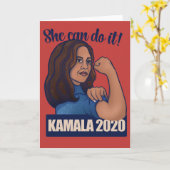 彼女はそれを行うことができるKAMALA 2020投票Kamala Harris カード (黄色い花)