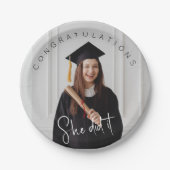 彼女はそれを行った，写真，卒業生への祝辞 ペーパープレート (正面)