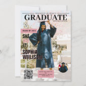 彼女はそれをqrコード雑誌の写真卒業した 招待状 (正面)