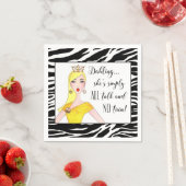 「彼女はただの口ばかりで、ティアラは口にしないのだ!」 スタンダードカクテルナプキン (インサイチュ)