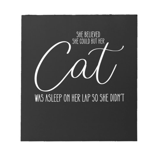 彼女はできるって信じてたけど猫がHで寝てた ノートパッド (正面)