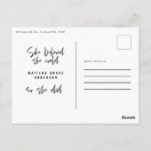 彼女はできると信じたので、卒業式をやり遂げた ポストカード (裏面)