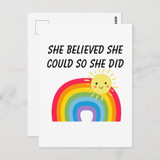 彼女はできると信じたので、実行した ポストカード (正面/裏面)