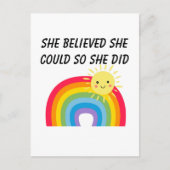 彼女はできると信じたので、実行した ポストカード (正面)