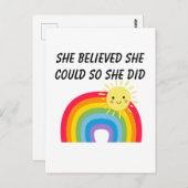 彼女はできると信じた、だから彼女はやった ポストカード (正面/裏面)
