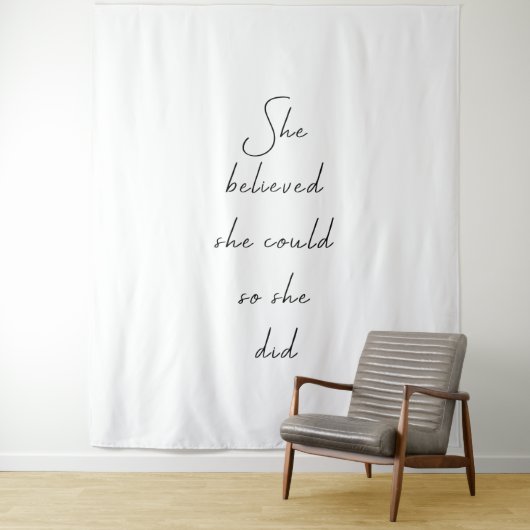 彼女はできると信じた - インスピレーションの名言 タペストリー (インサイチュ)