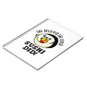 彼女はできると信じた。寿司だ。ポジティブな食べ物の駒 ノートブック (左側)