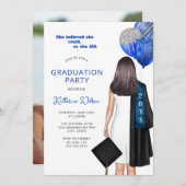彼女はできると信じた 青い写真 卒業パーティー 招待状 (正面/裏面)