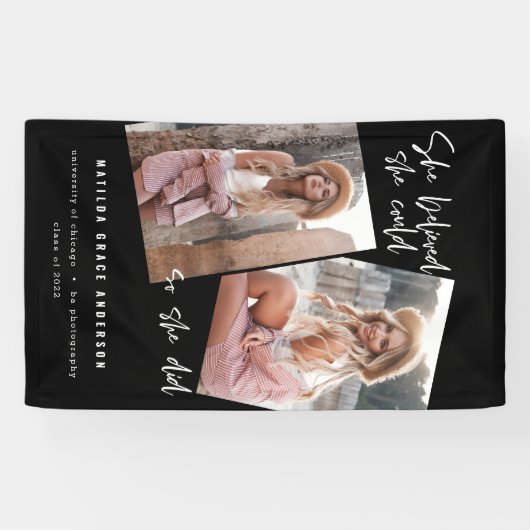 彼女はで信じきるだけ卒業した 横断幕 (横)