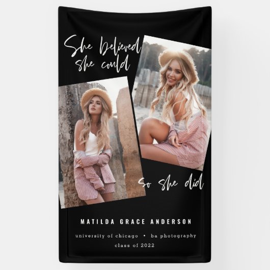 彼女はで信じきるだけ卒業した 横断幕 (縦)