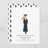 彼女はで信じきるだけ卒業パーティーをした インビテーションポストカード (正面/裏面)