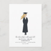 彼女はで信じきるだけ卒業パーティーをした インビテーションポストカード (正面)