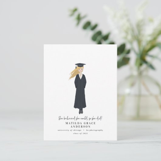 彼女はで信じきるだけ卒業パーティーをした インビテーションポストカード (スタンド正面)