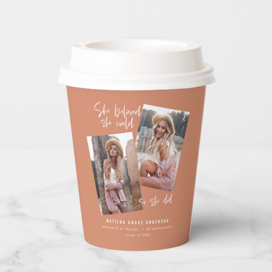 彼女はで信じきるだけ、卒業の紙を書いた 紙コップ (裏面)