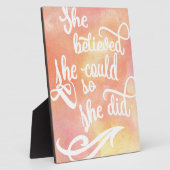 彼女はで信じきるようにした フォトプラーク (側面)