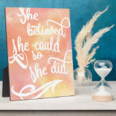 彼女はで信じきるようにした フォトプラーク (側面)